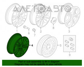 Колісний диск R19 Ford Escape MK3 13-19 тип 2 бордюрка