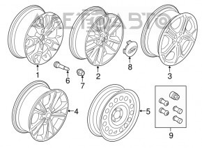 Колісний диск R19 Ford Escape MK3 13-19 тип 2 бордюрка