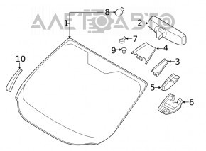 Уплотнитель решетки дворников правый Ford Escape MK3 17- рест