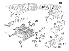 Сидіння водія Mazda 6 16-17 без airbag, підігрів, пам'ять, шкіра біла