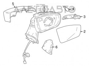 Зеркало боковое правое Ford Ecosport 18-22 7 пинов, графит, поворотник, BSM