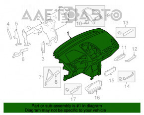 Торпедо передняя панель с AIRBAG Ford Ecosport 18-22 keyless черн с беж накладками, царапины, задиры