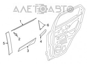 Молдинг двері-скло задній лівий Ford Ecosport 18-22