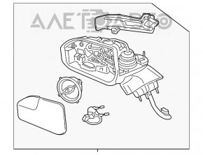 Дзеркало бічне праве Lincoln MKZ 13-16 15 пінів, BSM, поворотник, камера, беж+хром