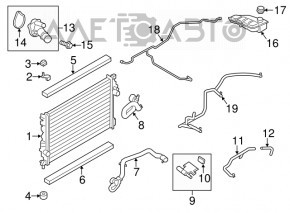 Патрубок охлаждения обратка Ford Escape MK3 17-19 2.5