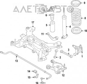 Амортизатор задній правий Ford Fusion mk5 17-20 FWD