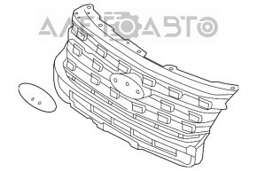 Грати радіатора grill Ford Explorer 18-19 рест сіра, мат,