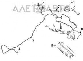Антенна плавник Ford Escape MK4 20- глянцевая