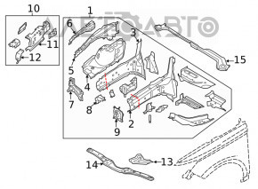 Лопух переднього підрамника прав Ford Escape MK3 13-19 тип 2
