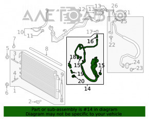 Трубка кондиционера Ford Edge 19- 2.0T конденсер-компрессор