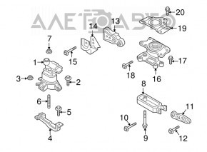 Подушка двигателя верхняя АКПП Ford Edge 19-24 2.7T