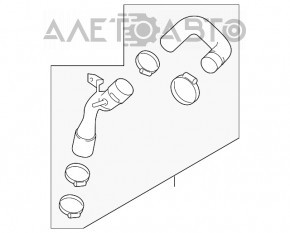 Патрубок на интеркулер правый Ford Edge 19- 2.7T резиновый