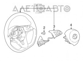Подушка безопасности airbag в руль водительская Nissan Rogue Sport 17-19