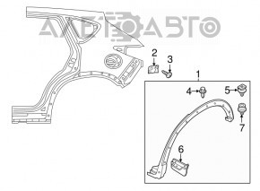 Накладка арки крыла задняя левая Mazda CX-5 17- сломано крепление, надрывы