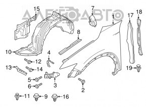 Уплотнитель крыла капот-крыло правый Mazda CX-5 17- OEM