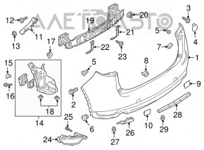 Бампер задний голый Mazda CX-5 17- графит 46G, примят, треснут