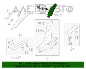 Накладка центральної стійки верхня ремінь ліва Ford Escape MK4 20-22 бежева