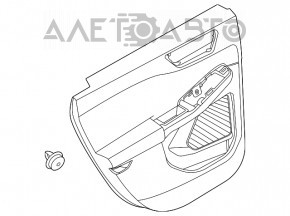 Обшивка дверей картка задня права Ford Escape MK4 20-22 чорна з бежевою ганчіркою, подряпина, під чищення