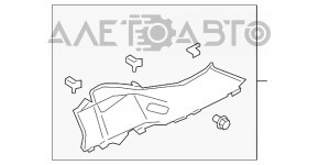 Накладка задней стойки правая Ford Escape MK4 20-22 черная, царапины