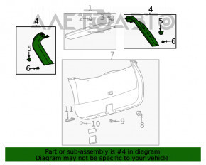 Обшивка дверей багажника прав Ford Escape MK4 20- черн, подряпина