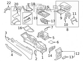 Подлокотник Ford Edge 19- серый