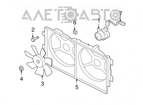Крыльчатка вентилятора охлаждения правая Mitsubishi Outlander Sport ASX 10- 2.0 7 лопастей новый OEM оригинал
