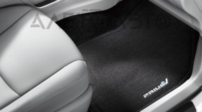 Комплект ковриков салона Toyota Prius V 12-17 тряпка черный, под химчистку, потрескан