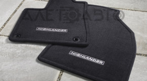 Комплект ковриков салона Toyota Highlander 14-19 под 3 ряда тряпка черн