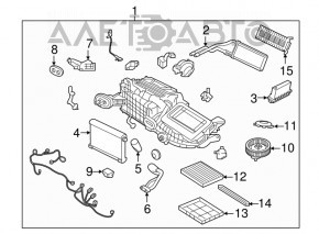 Корпус печки голый Jaguar F-Pace X761 17- AJ126, 2.0d