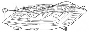 Фара передня права в зборі Jaguar F-Pace X761 17-20 LED, пісок, злам креп, подряпина