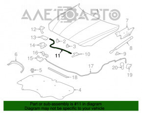 Трос відкривання замка капота на капоті прав Jaguar F-Pace X761 17-