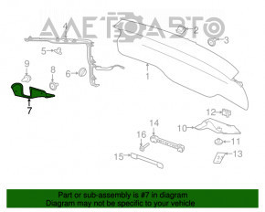 Накладка петлі дверей багажника прав Jaguar F-Pace X761 17- на кузові, порваний ущільнювач
