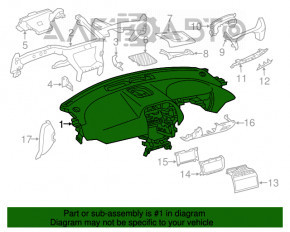 Торпедо передняя панель без AIRBAG Jaguar F-Pace X761 17-20 коричневая