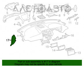 Накладка передньої панелі збоку прав Jaguar F-Pace X761 17-20 коричнева