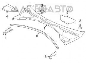 Решетка дворников пластик Jaguar F-Pace X761 17-