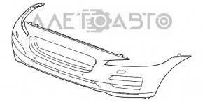 Бампер передний голый с губой Jaguar F-Pace X761 17-20 под 4 парктроника и омыватели фар