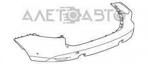Бампер задній голий з губою Jaguar F-Pace X761 17-20 під 2 одинарних вихлопи, під 4 парктроніки, червоний, злам креп, притиснута губа