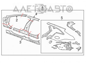 Стойка кузова центральная правая Jaguar F-Pace X761 17- на кузове, алюминий