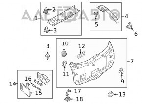Кнопка відкриття дверей багажника внутрішня Mazda CX-9 16-
