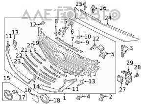 Кронштейн решетки радиатора левый grill Mazda CX-9 16-