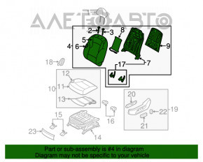 Сидіння водія Hyundai Sonata 11-15 з airbag, електро, комбіноване черн