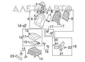 Сидіння водія Hyundai Sonata 11-15 з airbag, електро, комбіноване черн