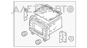 Магнітофон радіо Hyundai Sonata 15-17 малий дисплей, поліз хром