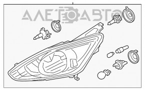 Фара передняя левая голая Ford C-max MK2 13-16 дорест, Valeo, песок