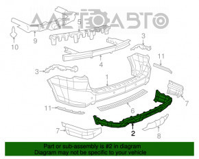 Губа заднього бампера Dodge Durango 14- структура, під фаркоп, під 2 вихлопи