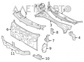 Накладка поддона решетки дворников правая BMW X1 F48 16-22