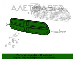 Обрамлення радіаторної решітки grill Dodge Durango 14-20 в колір кузова