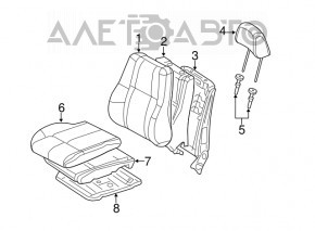 Сидіння водія Dodge Durango 14-17 без airbag, ганчірка беж