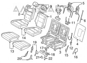 Задній ряд сидінь 3 ряд Dodge Durango 14-15 чорна шкіра