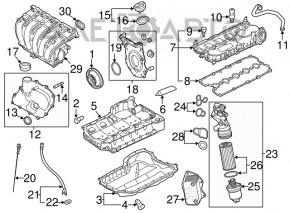 Масляный охладитель двигателя VW Jetta 11-18 USA 2.5 новый неоригинал